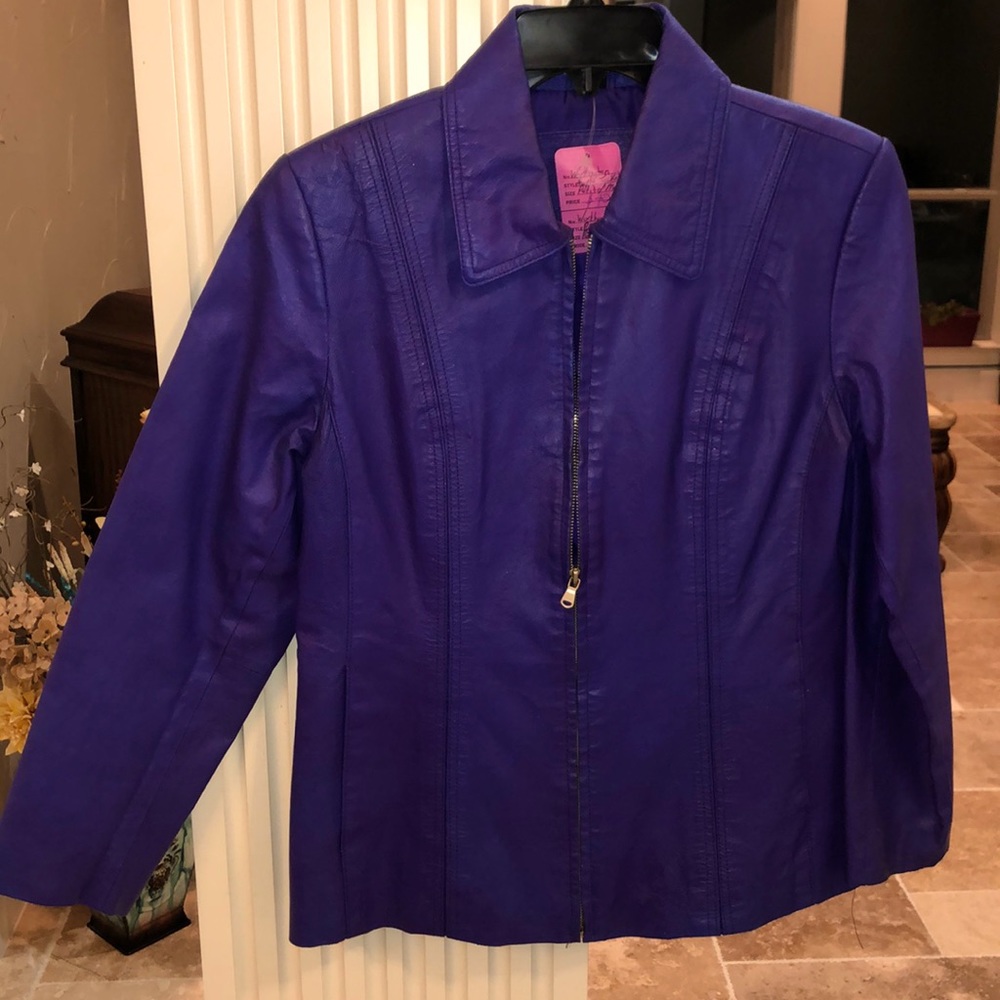 Purple leather jacket